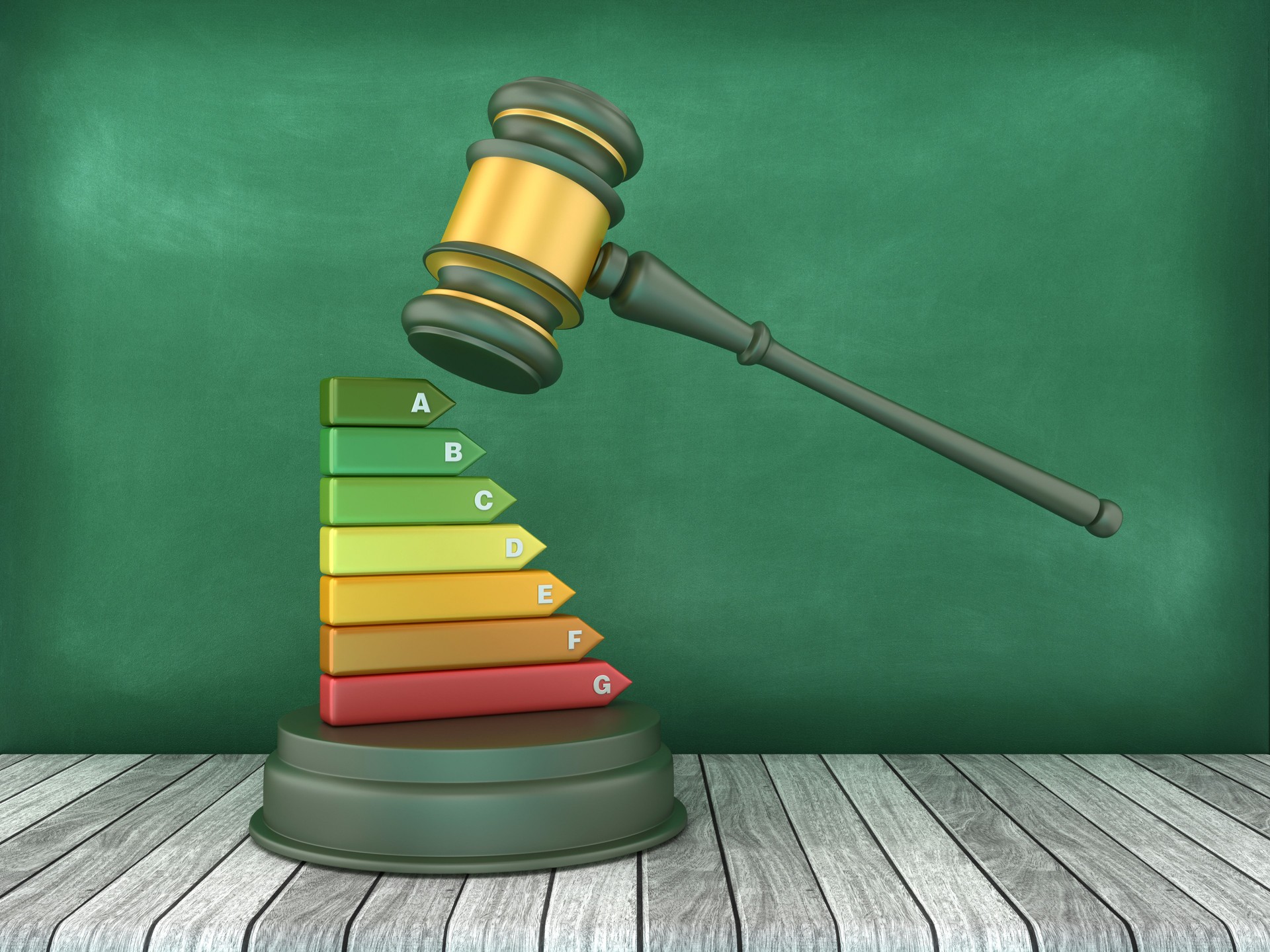 Energy Efficient Diagram with Legal Gavel